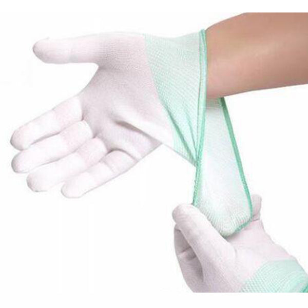 Quilting Gloves for Freemotion Quilting - Nylon Sewing Gloves for Machine Quilters with Grip Fingertips & Elastic Knitted Cuffs - Free Motion Quilting Supplies - Size S to XL - 2 Pairs