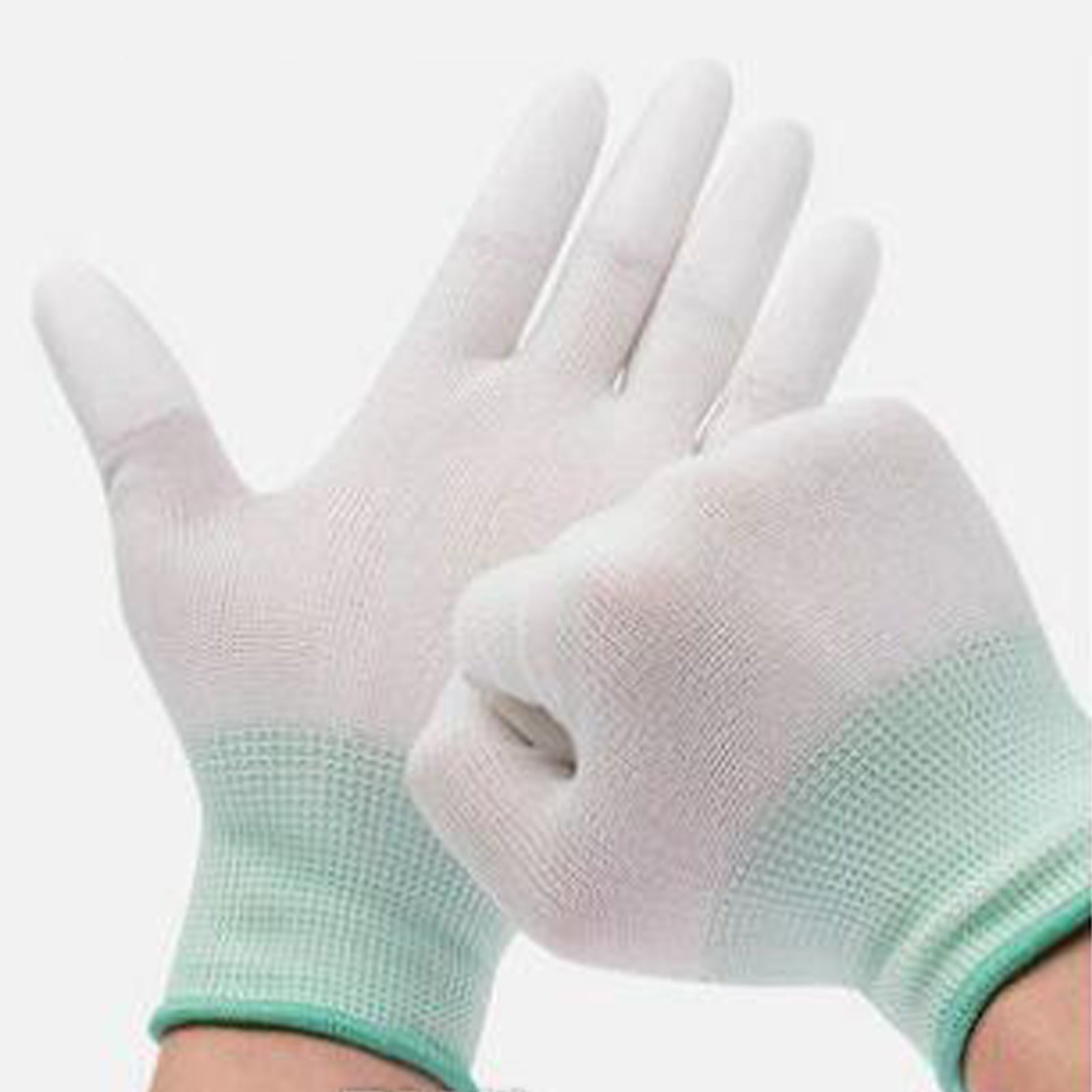 6 Pairs Quilting Gloves for Free-Motion Quilting Machine Quilting Gloves Lightweight White Nylon Quilting Gloves for Sewing Quilters (Green M) Gre