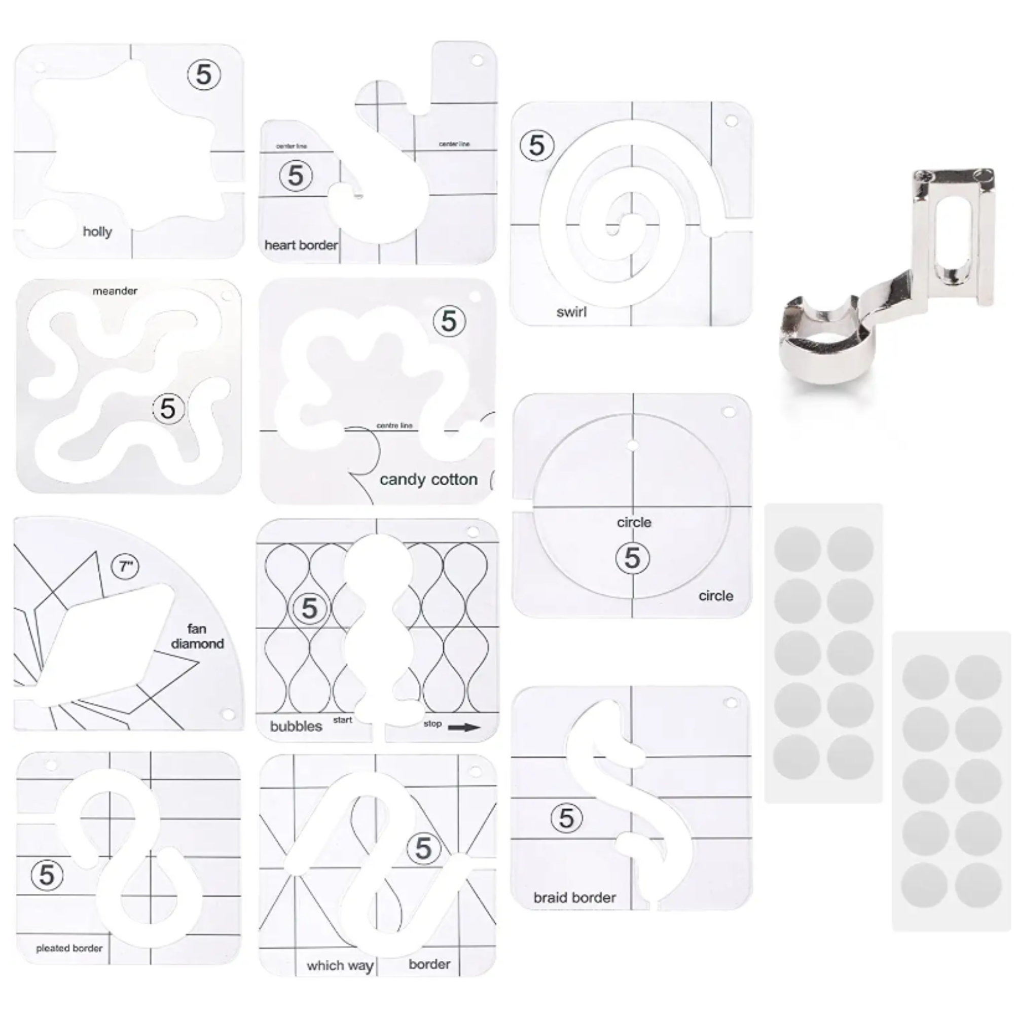 14 Piece Quilting Template Set